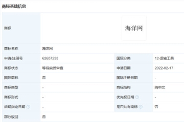 比亞迪股份有限公司申請(qǐng)注冊(cè)“海洋網(wǎng)”商標(biāo)