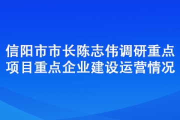 信陽市市長陳志偉調(diào)研重點項目重點企業(yè)建設(shè)運營情況