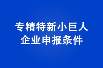 專精特新小巨人企業(yè)申報條件以及獎勵政策