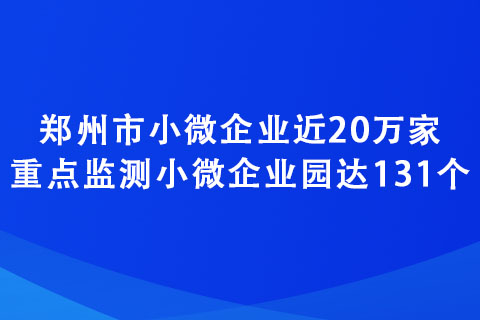 鄭州市小微企業(yè)近20萬家 重點監(jiān)測小微企業(yè)園達131個
