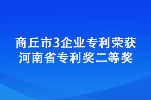 商丘市3企業(yè)專利榮獲河南省專利獎(jiǎng)二等獎(jiǎng)
