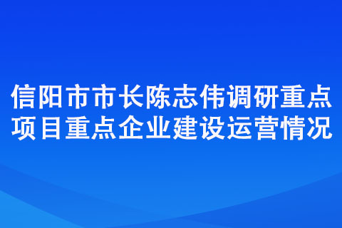 信陽(yáng)市市長(zhǎng)陳志偉調(diào)研重點(diǎn)項(xiàng)目重點(diǎn)企業(yè)建設(shè)運(yùn)營(yíng)情況