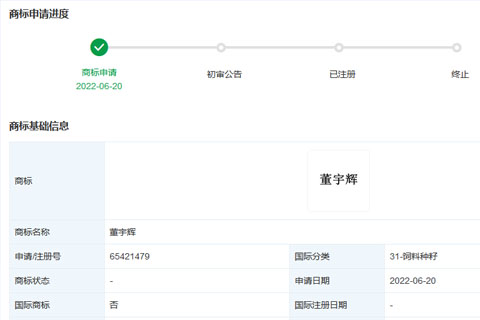 新東方網(wǎng)紅主播“董宇輝”商標被搶注？真的假的？