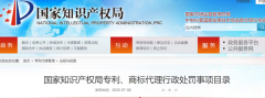 國知局發(fā)布專利、商標代理行政處罰事項目錄