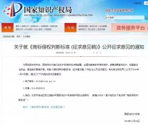剛剛！國知局發(fā)布《商標侵權(quán)判斷標準 (征求意見稿)》全文